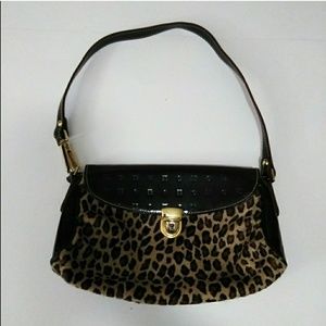 Arcadia Patent Leather Cheetah Bag